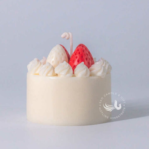 Nến Thơm Tạo Hình Bánh Kem Dâu Cao Cấp