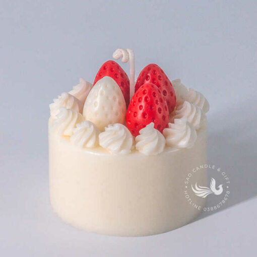 Nến Thơm Tạo Hình Bánh Kem Dâu Handmade