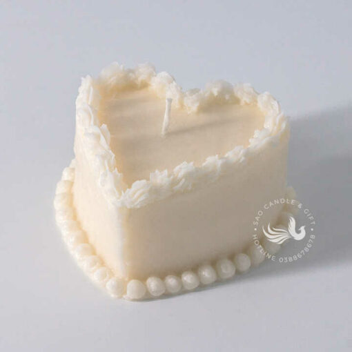 Nến Thơm Tạo Hình Bánh Kem Trái Tim Handmade