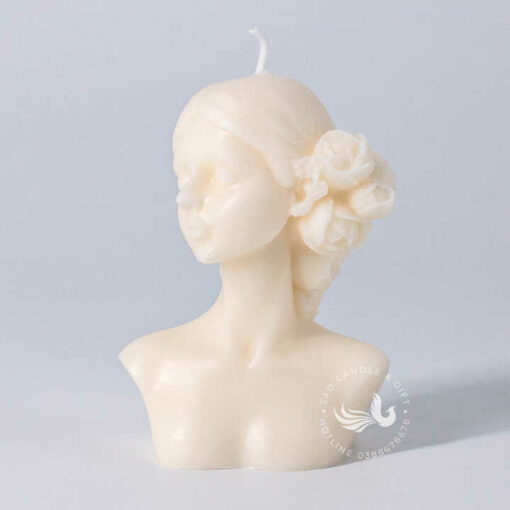 Nến Thơm Tạo Hình Cô Gái Tóc Hoa Hồng Handmade