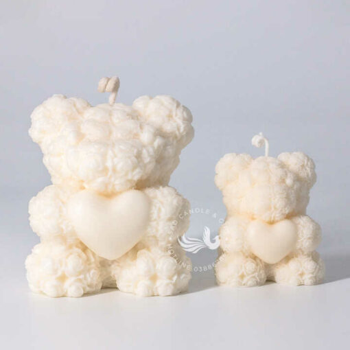 Nến Thơm Tạo Hình Gấu Teddy Ôm Tim Cao Cấp