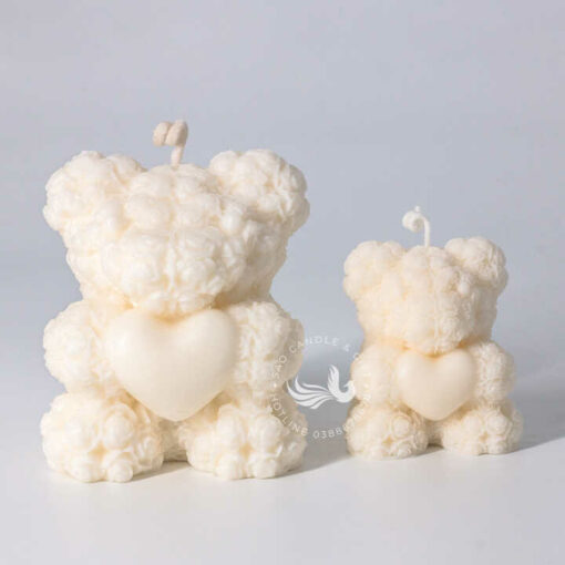 Nến Thơm Tạo Hình Gấu Teddy Ôm Tim Thơm Phòng