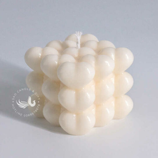 Nến Thơm Tạo Hình Khối Rubik Trái Tim Handmade